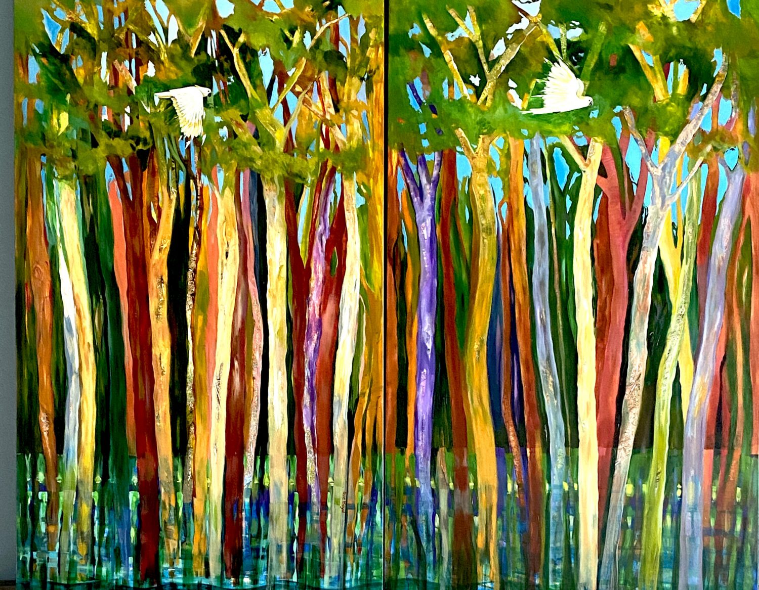 Riverside Trees - separate paintings - 1200 x 800 each - SOLD