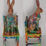 Chargall Rabbit - decoupage and lacquered