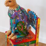 Rabbit on Chair - Painted and Decoupage